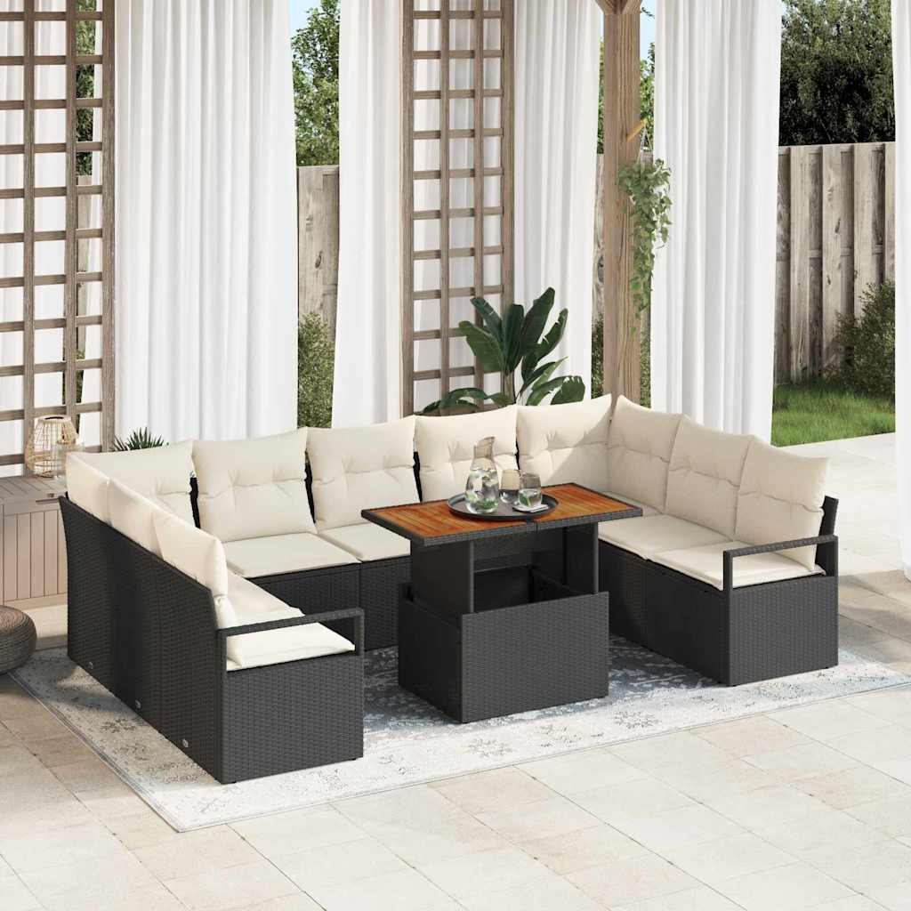 Tuin Sofa Set Met Kussen 10 Pcs En Bruin