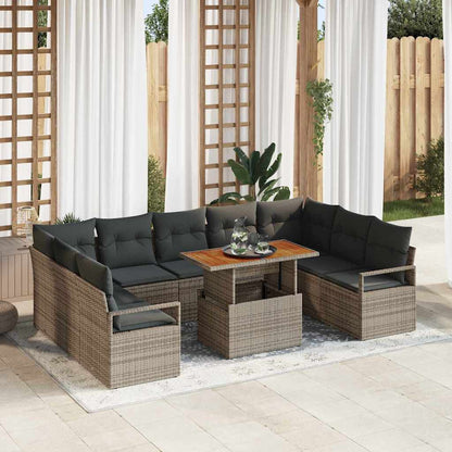 Tuin Sofa Set Met Kussen 10 Pcs En Bruin