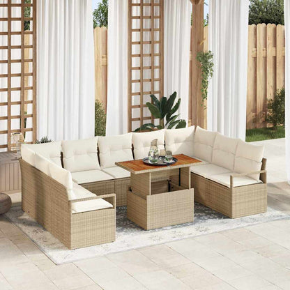 Tuin Sofa Set Met Kussen 10 Pcs En Bruin