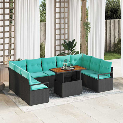 Tuin Sofa Set Met Kussen 10 Pcs En Marineblauw
