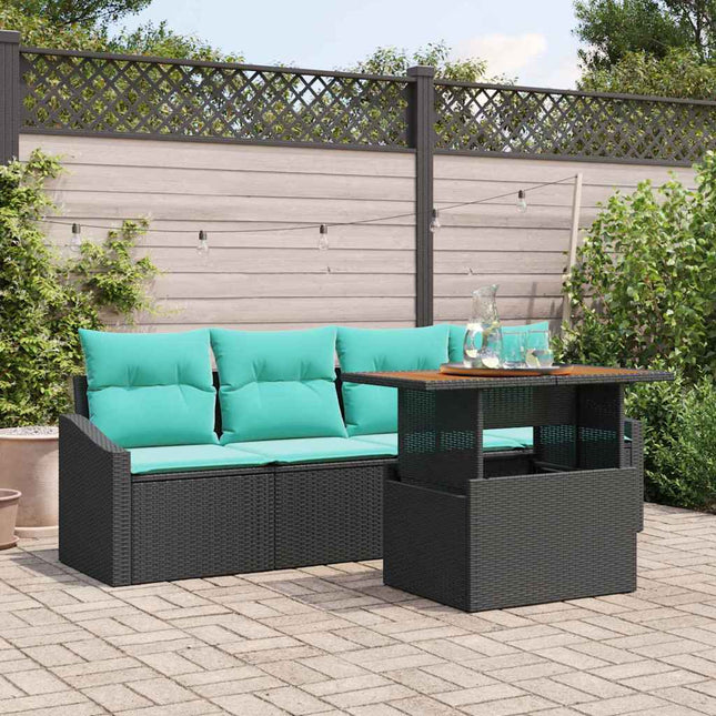 Tuin Sofa Set Met Kussen 5 Pcs En Blauwgroen