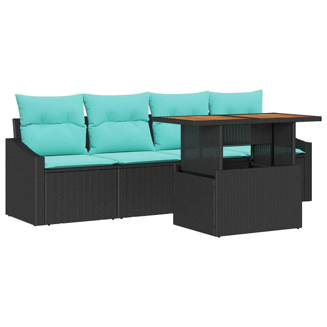 Tuin Sofa Set Met Kussen 5 Pcs En Blauwgroen