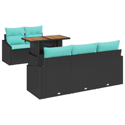 Tuin Eetset Met Kussen 6 Pcs En Blauwgroen