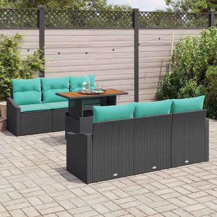 Tuin Eetset Met Kussen 7 Pcs En Blauwgroen