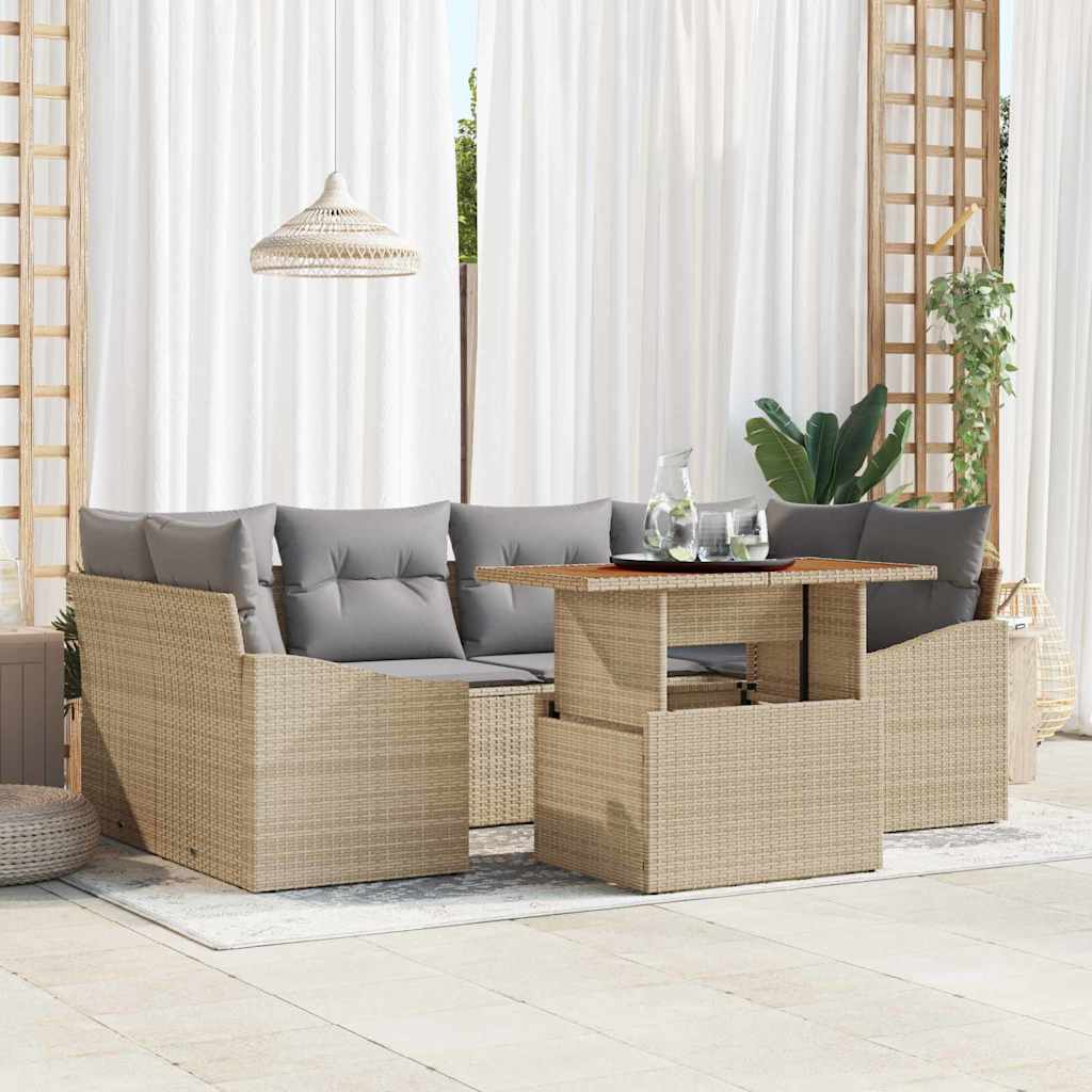 Tuin Eetset Met Kussen 7 Pcs