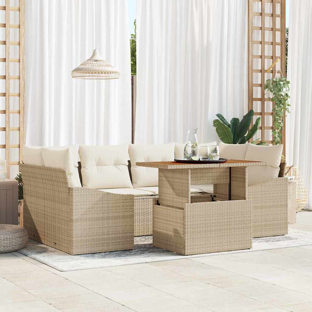 Tuin Eetset Met Kussen 7 Pcs