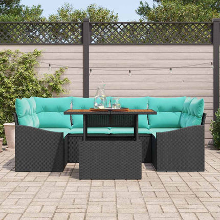 Tuin Eetset Met Kussen 7 Pcs En Blauwgroen