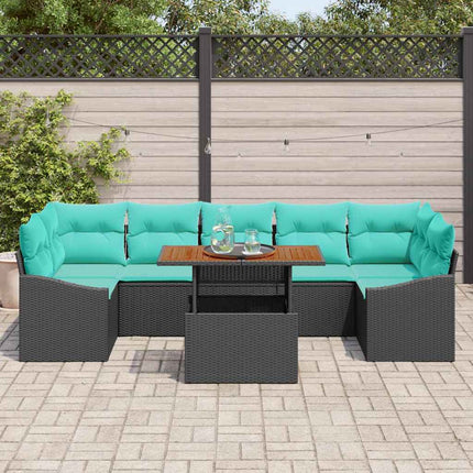 Tuin Eetset Met Kussen 8 Pcs En Teal