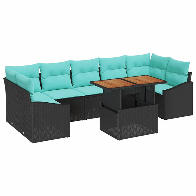 Tuin Eetset Met Kussen 8 Pcs En Teal