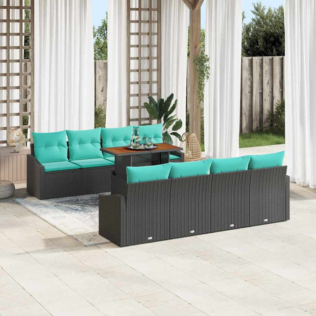 Tuin Sofa Set Met Kussen 9 Pcs En Blauwgroen