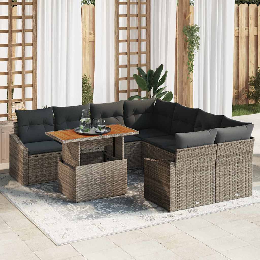 Tuin Eetset Met Kussen 9 Pcs