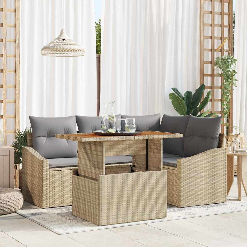 Tuin Eetset Met Kussen 5 Pcs