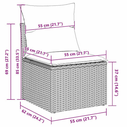 Tuinbankenset 5 St Beige Poly Rattan
