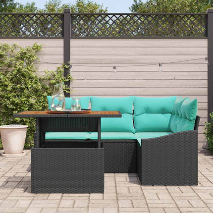 Tuin Eetset Met Kussen 5 Pcs En Blauwgroen