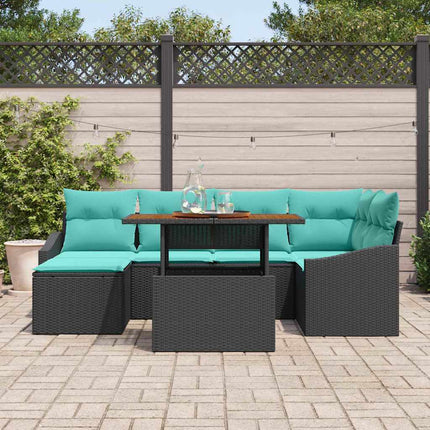 Tuin Eetset Met Kussen 7 Pcs En Blauwgroen