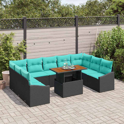 Tuin Eetset Met Kussen 10 Pcs En Blauwgroen
