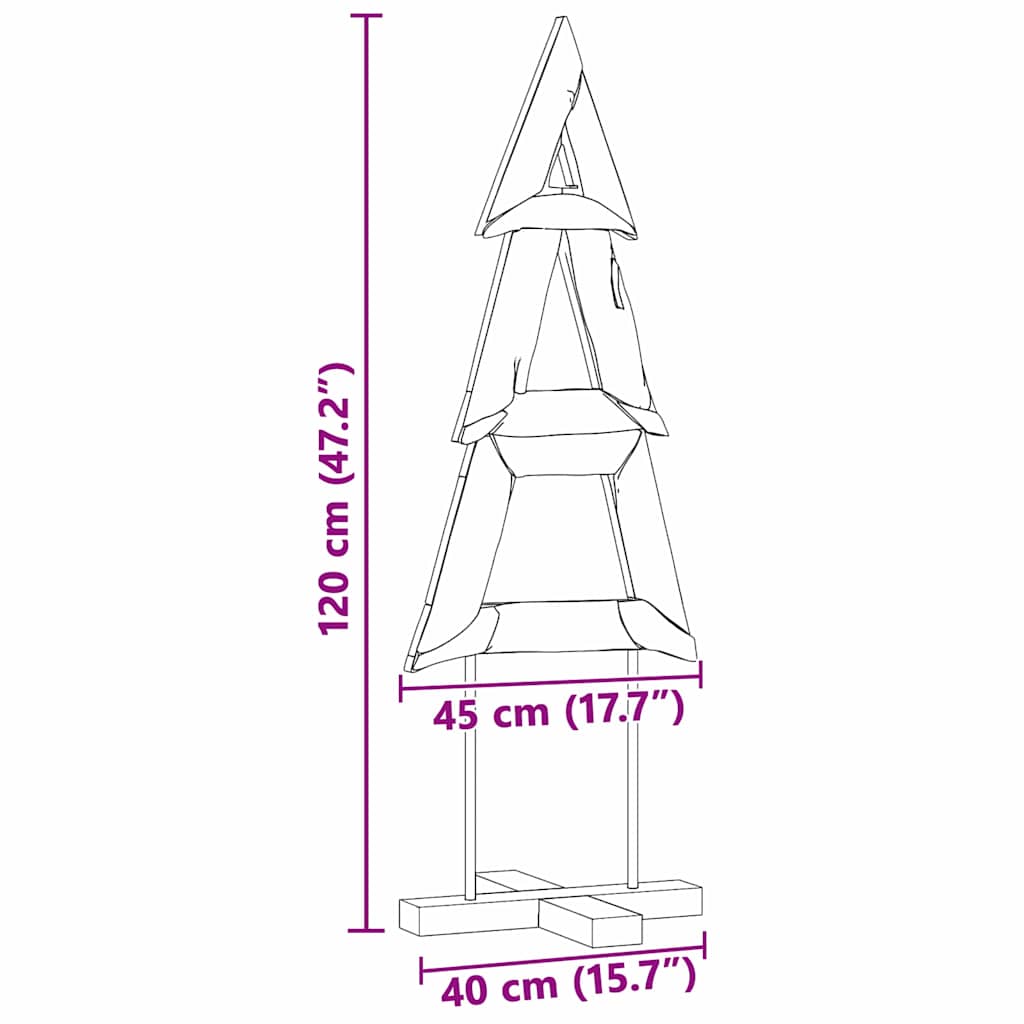 Kerstboom met standaard Bruin 120 cm Massief teakhout