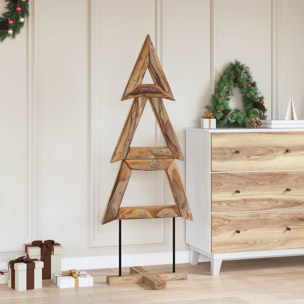 Kerstboom met standaard Bruin 150 cm Massief teakhout