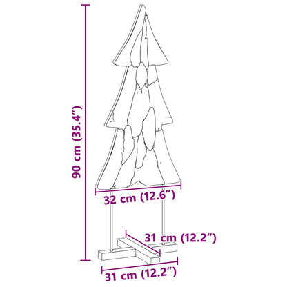 Kerstboom met standaard Bruin 90 cm Massief teakhout