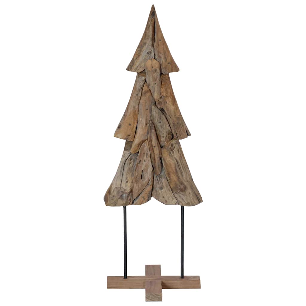 Kerstboom met standaard Bruin 120 cm Massief teakhout