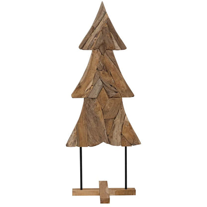Kerstboom met standaard Bruin 150 cm Massief teakhout
