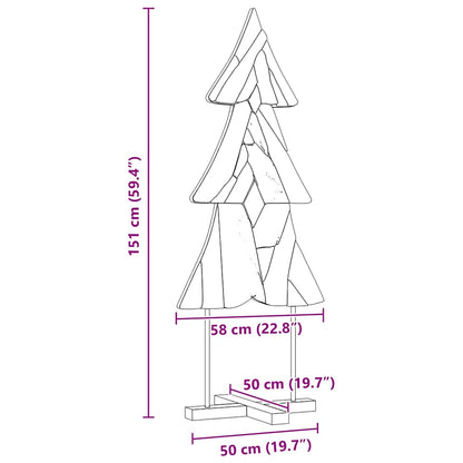 Kerstboom met standaard Bruin 150 cm Massief teakhout