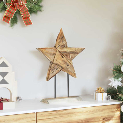 Kerstster Led's Bruin Massief Teakhout