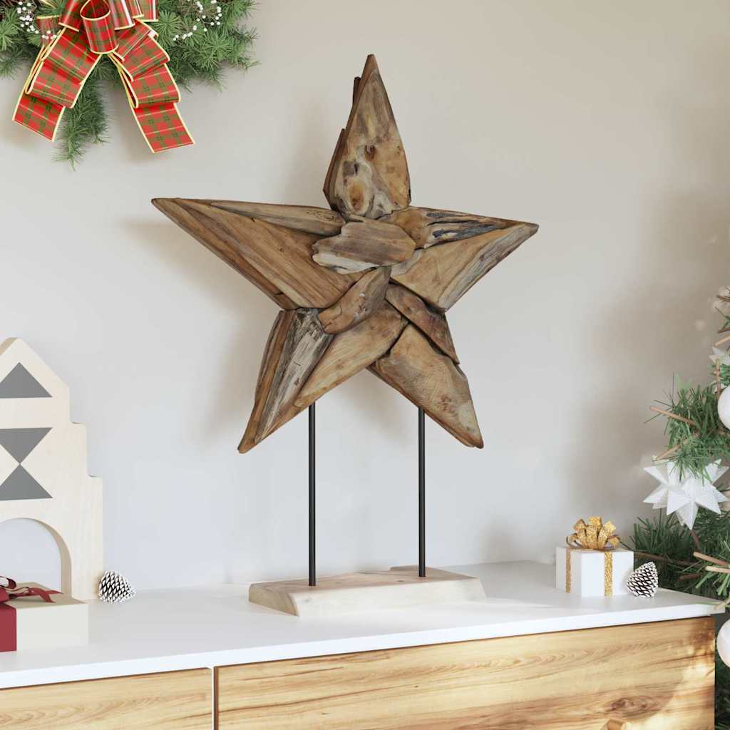 Kerstster Bruin 60 x 5 x 75 cm Massief Teakhout