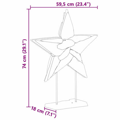 Kerstster Bruin 60 x 5 x 75 cm Massief Teakhout