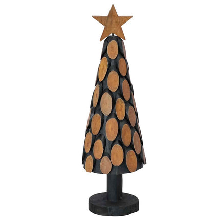 Kerstboom Met Standaard Bruin Massief Teakhout