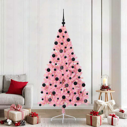 Kunstkerstboom Met Verlichting En Kerstballen Half