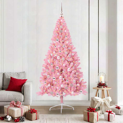 Kunstkerstboom Met Verlichting En Kerstballen Half