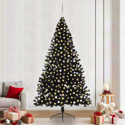 Kunstkerstboom Met Verlichting En Kerstballen Half