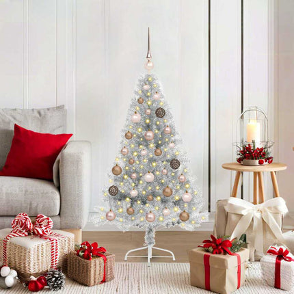 Kunstkerstboom Met Verlichting En Kerstballen Half