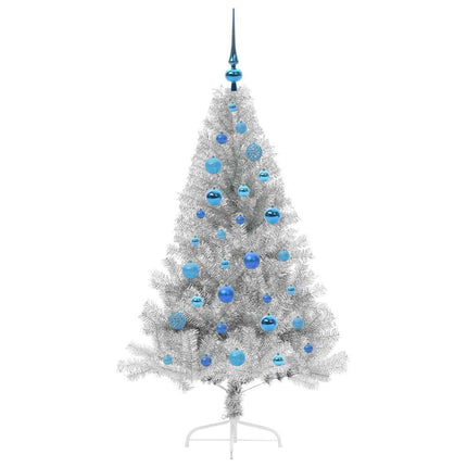 Kunstmatig Voorverlicht Kerstboom Met 150 Led Zilver 150 Cm Pet