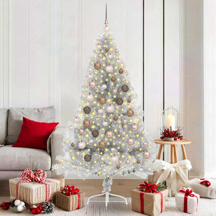 Kunstkerstboom Met Verlichting En Kerstballen Half