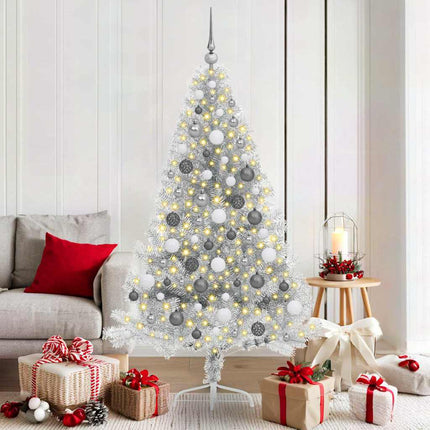 Kunstkerstboom Met Verlichting En Kerstballen Half