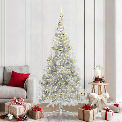 Kunstkerstboom Met Verlichting En Kerstballen Half