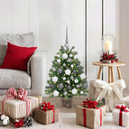 75 cm / met LED's en witte/grijze ballen