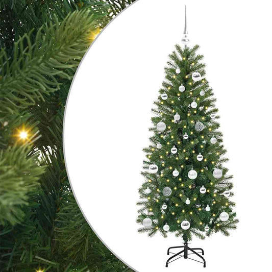 Kunstkerstboom met 150 LED met standaard Groen 150 cm PE en PVC