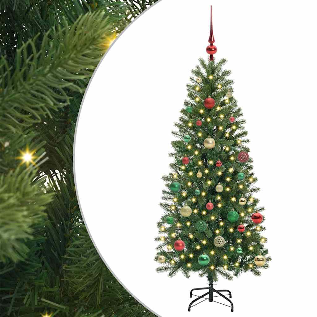 Kunstkerstboom met 150 LED met standaard Groen 150 cm PE en PVC