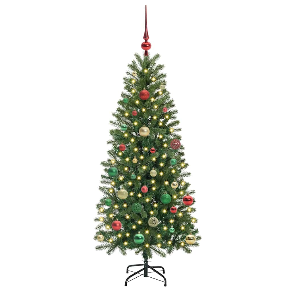 Kunstkerstboom met 150 LED met standaard Groen 150 cm PE en PVC