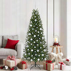 180 cm / met LED's en zilveren ballen