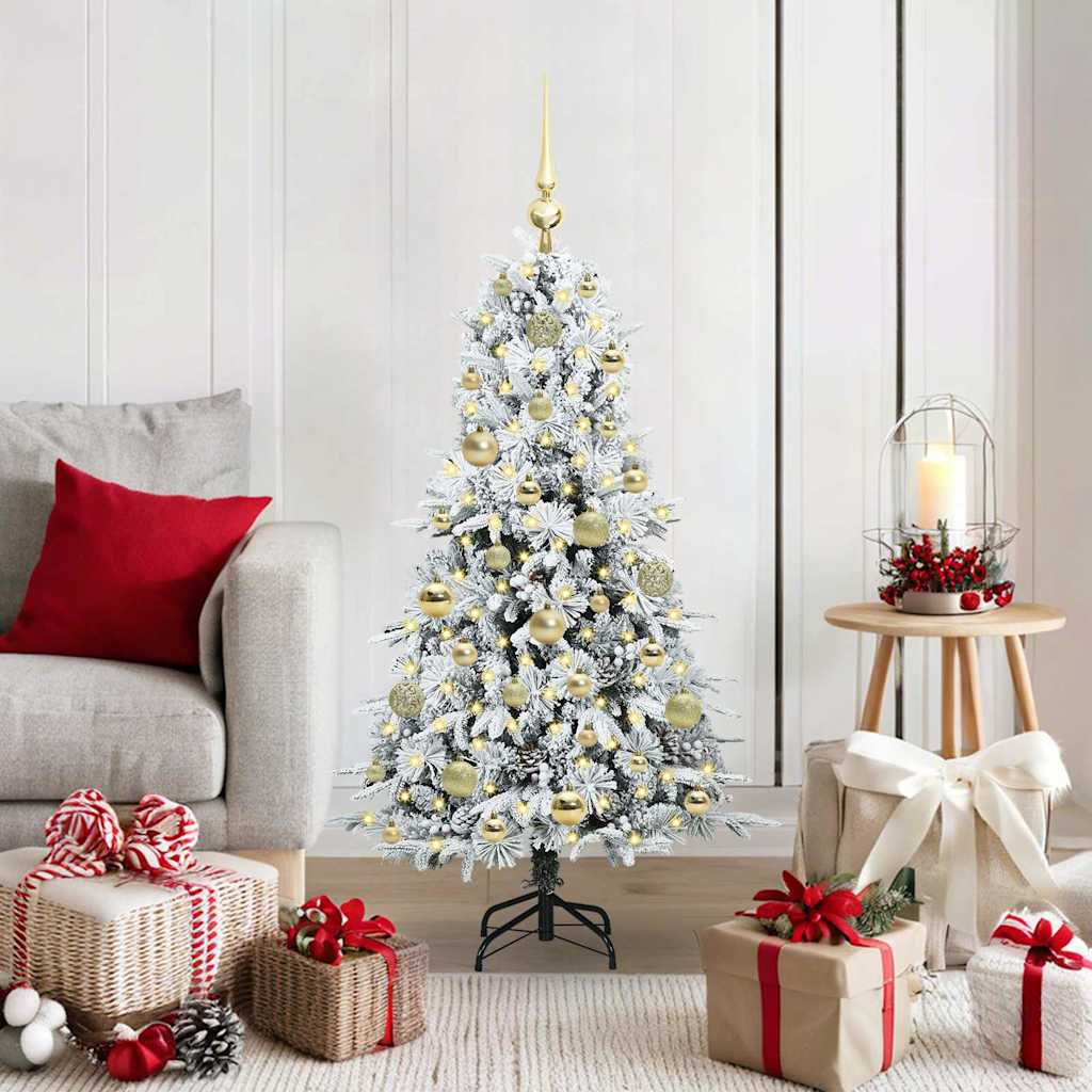 Kunstmatige Inklapbare Kerstboom Wit 120 cm PE en PVC