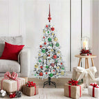 120 cm / Groen en wit / met LED's en multicouloure ballen