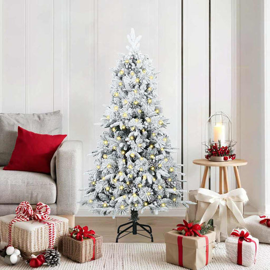 Kunstmatige Inklapbare Kerstboom Wit 150 cm PE en PVC
