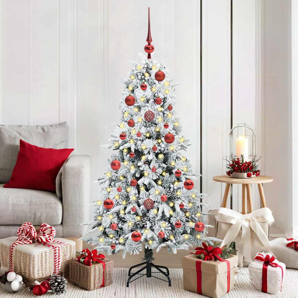 Kunstmatige Inklapbare Kerstboom Wit 150 cm PE en PVC