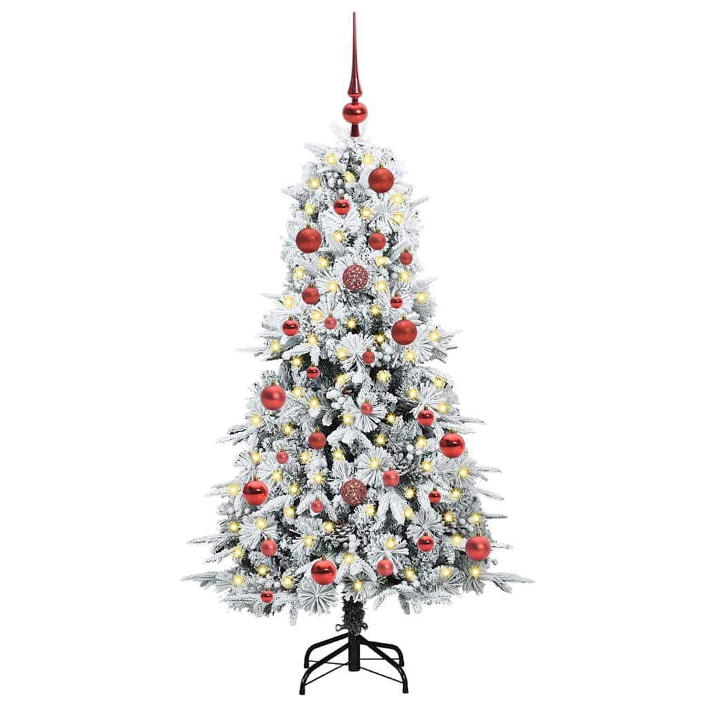 Kunstmatige Inklapbare Kerstboom Wit 150 cm PE en PVC