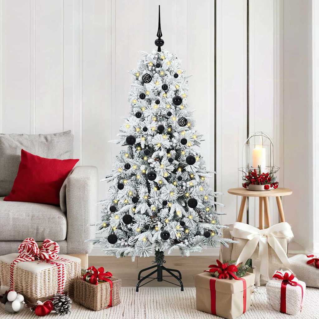Kunstmatige Inklapbare Kerstboom Wit 150 cm PE en PVC