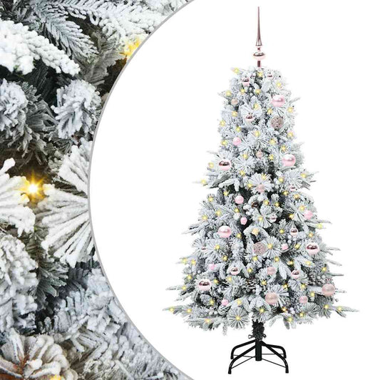 Kunstmatige Inklapbare Kerstboom Wit 150 cm PE en PVC